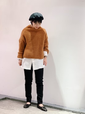 「johnbull」｜「アイテム（ハンチング/ベレー帽）」を使った、hanaeさん（レディース・155cm）の秋コーディネート