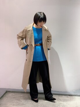 「Johnbull Private labo（ジョンブルプライベートラボ）のアイテム（トレンチコート）」を使った、hanaeさん（レディース・155cm）の秋コーディネート