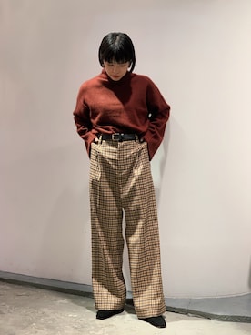 「アイテム（トップス、ブラウン系）」を使った、hanaeさん（レディース・155cm）の秋コーディネート