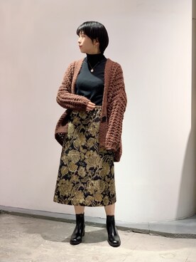 「Johnbull Private labo（ジョンブルプライベートラボ）のアイテム（スカート）」を使った、hanaeさん（レディース・155cm）の秋コーディネート