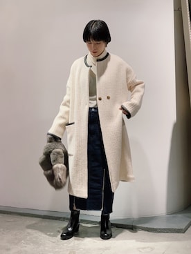 「Johnbull Private labo（ジョンブルプライベートラボ）のアイテム（スカート）」を使った、hanaeさん（レディース・155cm）の秋コーディネート