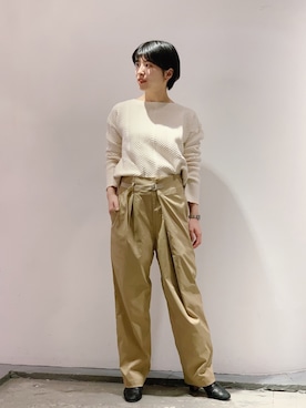 「ジョンブル　プライベート　ラボ(Johnbull Private labo)」｜「アイテム（チノパンツ）」を使った、hanaeさん（レディース・155cm）の冬コーディネート