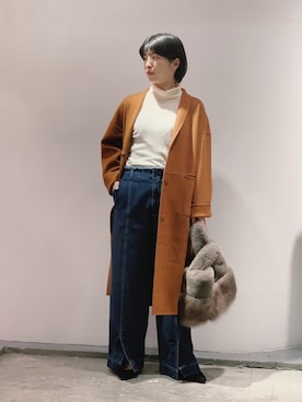 「Johnbull Private labo（ジョンブルプライベートラボ）のアイテム（ジャケット/アウター）」を使った、hanaeさん（レディース・155cm）の冬コーディネート