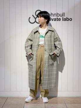 「ジョンブル　プライベート　ラボ(Johnbull Private labo)」｜「アイテム（チノパンツ）」を使った、hanaeさん（レディース・155cm）の冬コーディネート