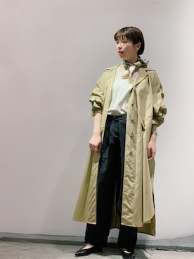 「Johnbull Private labo（ジョンブルプライベートラボ）のアイテム（パンツ）」を使った、hanaeさん（レディース・155cm）の春コーディネート