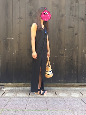 「DENHAM（デンハム）のアイテム（ワンピース/ドレス）」を使った、なーちゃんさん（レディース・159cm）の夏コーディネート