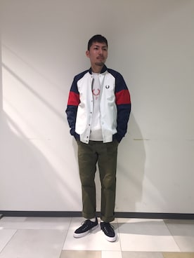 「フレッドペリー」｜「アイテム（ジャージ）」を使った、masayaさん（メンズ・165cm）の冬コーディネート