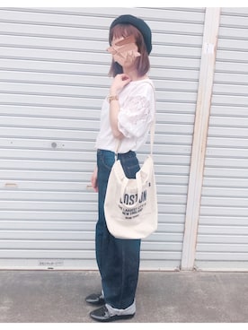 「RETRO GIRL（レトロガール）のアイテム（ハンチング/ベレー帽）」を使った、おとさん（レディース・154cm）の春コーディネート
