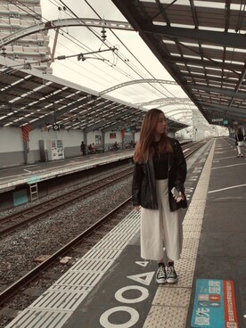 「STYLENANDA（スタイルナンダ）のアイテム（ライダースジャケット）」を使った、Ci Wongさん（レディース・160cm）の夏コーディネート