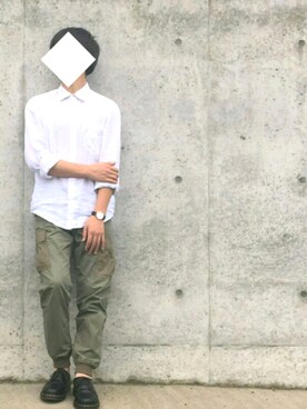 「Daniel Wellington」｜「アイテム（カーゴパンツ）」を使った、きょりーさん（メンズ・172cm）の夏コーディネート