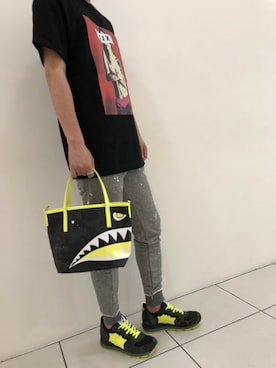 「アトランティックスターズ」｜「アイテム（トートバッグ）」を使った、minamiさん（メンズ・173cm）の夏コーディネート