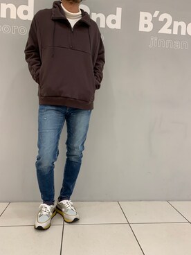 「OURET（オーレット）のアイテム（パーカー）」を使った、minamiさん（メンズ・173cm）の冬コーディネート
