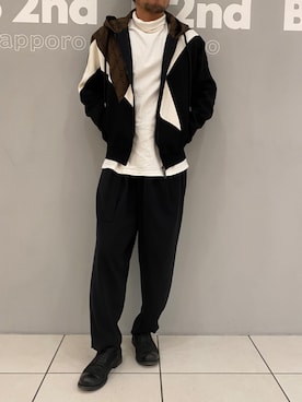 「NIEL BARETT（二ールバレット）のアイテム」を使った、minamiさん（メンズ・173cm）の冬コーディネート