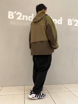 「WHITE MOUNTAINEERING（ホワイトマウンテニアリング）のアイテム（ブルゾン）」を使った、minamiさん（メンズ・173cm）の春コーディネート