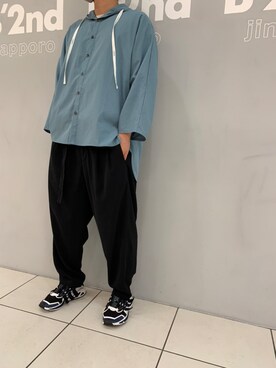 「OURET（オーレット）のアイテム（トップス）」を使った、minamiさん（メンズ・173cm）の夏コーディネート