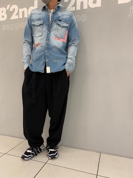 「surt（サート）のアイテム（トップス）」を使った、minamiさん（メンズ・173cm）の夏コーディネート