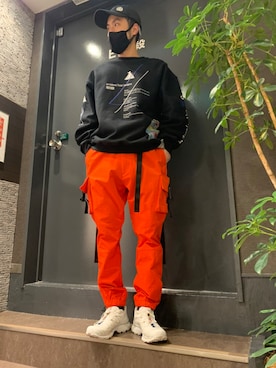「A4A（エーフォーエー）のアイテム（スウェット）」を使った、minamiさん（メンズ・173cm）の冬コーディネート