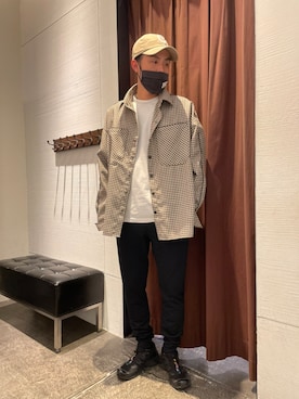 「B'2nd（ビーセカンド）のアイテム（キャップ）」を使った、minamiさん（メンズ・173cm）の春コーディネート