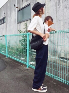 「OZOC（オゾック）のアイテム（キャップ）」を使った、dropさん（レディース・153cm）の夏コーディネート