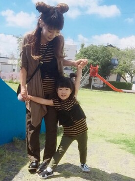 「URBAN RESEARCH Sonny Label（アーバンリサーチサニーレーベル）のアイテム（パンツ）」を使った、dropさん（キッズ・100cm）の秋コーディネート