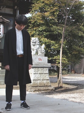 「TRANS CONTINENTS（トランスコンチネンツ）のアイテム（パンツ）」を使った、コウさん（メンズ・168cm）の冬コーディネート