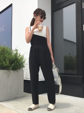 「A part by（アパートバイ）のアイテム（サロペット/オーバーオール）」を使った、Jurinaaaさん（レディース・163cm）の夏コーディネート