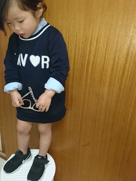 「Right-on（ライトオン）のアイテム（ワンピース）」を使った、えにさん（キッズ・90cm）の春コーディネート