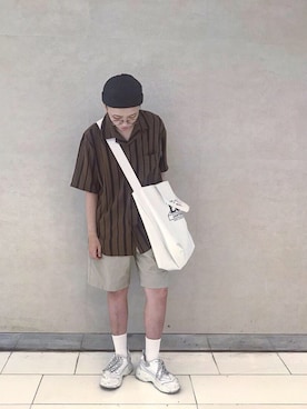 「NET（ネット）のアイテム（シューズ）」を使った、Joe Suさん（メンズ・156cm）の春コーディネート