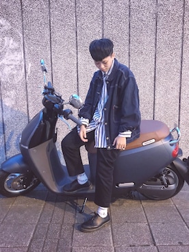 「menswear」｜「アイテム（その他シューズ）」を使った、Joe Suさん（メンズ・156cm）の秋コーディネート