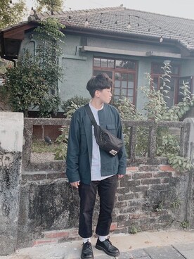 「MUJI」｜「アイテム（その他シューズ）」を使った、Joe Suさん（メンズ・156cm）の冬コーディネート