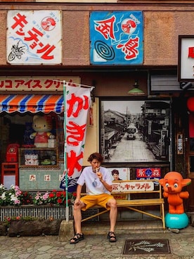 「MACBETH（マクベス）のアイテム」を使った、KANTAさん（メンズ・187cm）の秋コーディネート