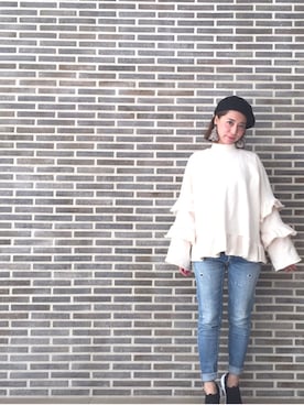 「RIN（リン）のアイテム（トップス）」を使った、未来子さん（レディース・155cm）の冬コーディネート