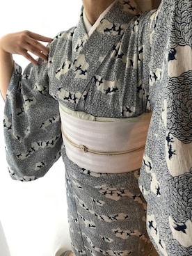 「kimono」｜「アイテム（着物）」を使った、Y.O.さん（レディース・154cm）の秋コーディネート