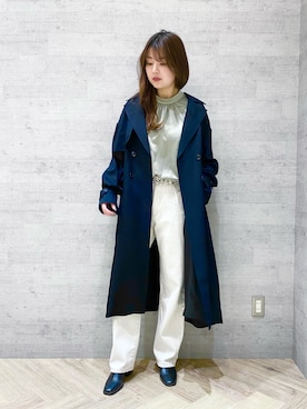 「ストレートデニム」｜「アイテム（トレンチコート）」を使った、maimaiさん（レディース・169cm）の冬コーディネート