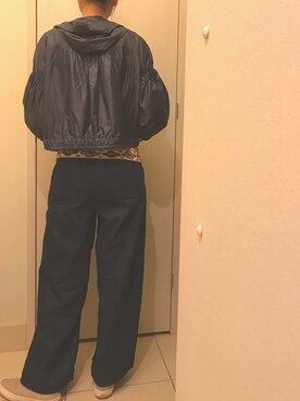 「NANO universe（ナノユニバース）のアイテム（ナイロンジャケット）」を使った、CHIさん（レディース・160cm）の秋コーディネート