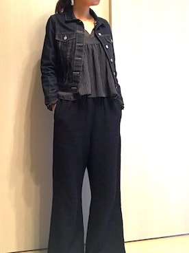 「IENA」｜「アイテム（デニムジャケット）」を使った、CHIさん（レディース・160cm）の冬コーディネート