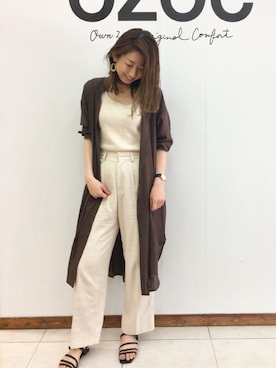「OZOC（オゾック）のアイテム（タンクトップ）」を使った、OZOC_officialさん（レディース・160cm）の夏コーディネート