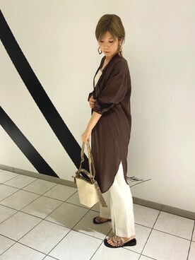「OZOC（オゾック）のアイテム（トートバッグ）」を使った、OZOC_officialさん（レディース・163cm）の夏コーディネート