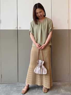 「OZOC（オゾック）のアイテム（アクセサリー）」を使った、OZOC_officialさん（レディース・160cm）の夏コーディネート