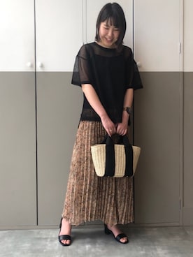 「OZOC（オゾック）のアイテム（トートバッグ）」を使った、OZOC_officialさん（レディース・160cm）の夏コーディネート