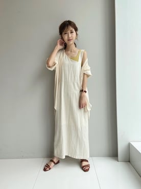 「OZOC（オゾック）のアイテム（タンクトップ）」を使った、OZOC_officialさん（レディース・160cm）の夏コーディネート