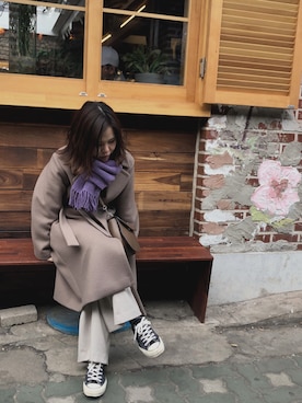 「abcd（ナシ）のアイテム（バッグ）」を使った、☛﻿ Y U N Aさん（レディース・161cm）の春コーディネート