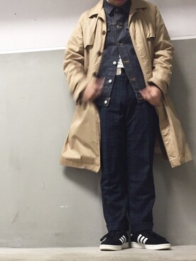 「原宿」｜「アイテム（デニムジャケット）」を使った、ひろきさん（メンズ・161cm）の秋コーディネート