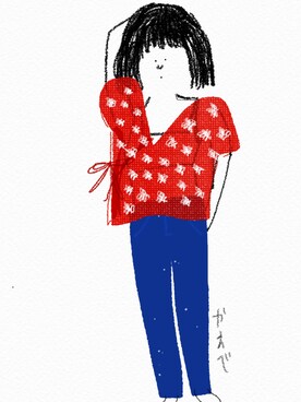 「アイテム（アンサンブル、レッド系）」を使った、か え でさん（レディース・156cm）の冬コーディネート