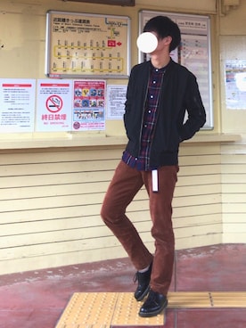 「UP START（アップスタート）のアイテム（ジャケット/アウター）」を使った、ようすさん（メンズ・176cm）の秋コーディネート