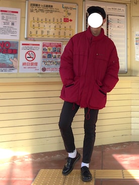 「TOMMY HILFIGER」｜「アイテム（ダウンジャケット/コート）」を使った、ようすさん（メンズ・176cm）の冬コーディネート