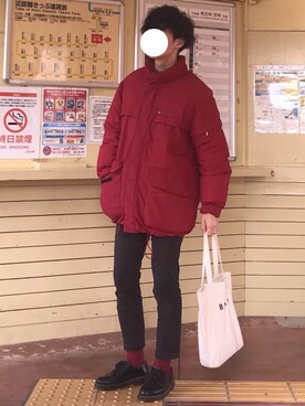 「TOMMY HILFIGER」｜「アイテム（ダウンジャケット/コート）」を使った、ようすさん（メンズ・176cm）の冬コーディネート