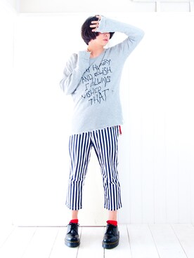 「AZUL by moussy（アズールバイマウジー）のアイテム（スウェット）」を使った、えてるさん（メンズ・159cm）の夏コーディネート