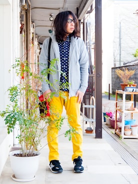 「417 EDIFICE（フォーワンセブンエディフィス）のアイテム（パーカー）」を使った、えてるさん（メンズ・159cm）の春コーディネート