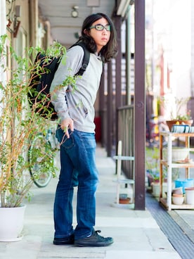 「CONVERSE（コンバース）のCONVERSE コンバース ジャック パーセル / JACK PURCEL（スニーカー）」を使った、えてるさん（メンズ・159cm）の春コーディネート